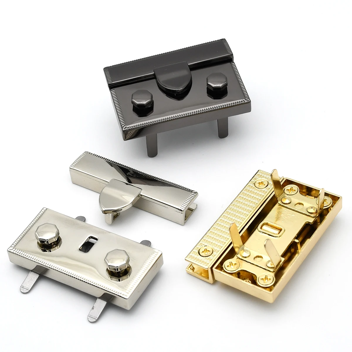Bag Lock Squeeze Lock Turn Press Closure Clasp Buckle for Leathercraft Women Bag Parts Accessories