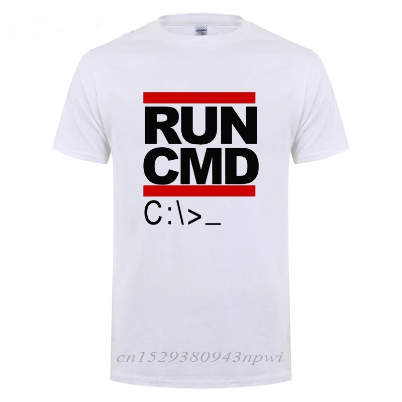 2026NEW Run Cmd Computer Programmer Tshirts Funny Birthday Gift for Man Boyfriend Husband Summer 2023 Short Sleeve Cotton Y2K