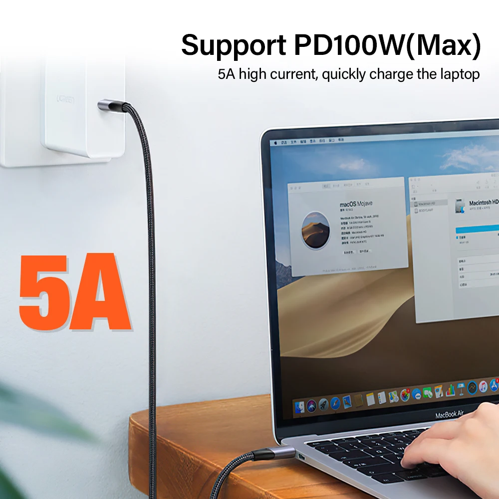 كابل 100 وات من النوع C إلى USB C PD 3.0 شحن سريع 4.0 شحن سريع من النوع C إلى النوع C لهاتف iPhone 17 16 Pro Macbook Samsung Xiaomi #2