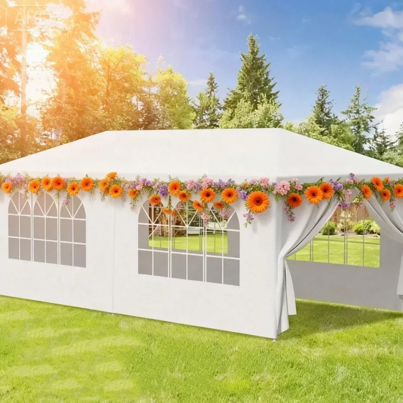 10x20' Outdoor Garden Gazebo Wedding Party Tent Canopy Marquee With 6 Removable Sidewalls- PE Wedding & Party Gazebo, Ideal For Backyard, Events, Camping, Picnic, Garden Pavilion,Tents For Outside Party, Party Tents For Outdoor