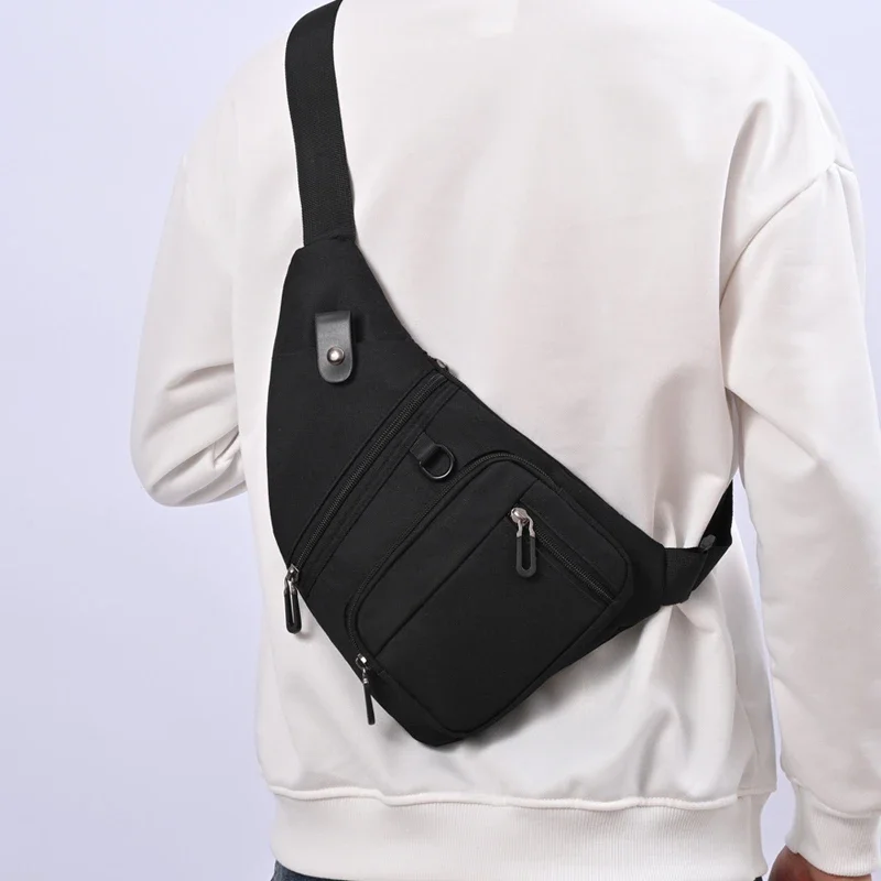 

New Fashionable Trend Men Top Sale Business Crossbody Oxford Cloth Waterproof Chest Bags With Large Pockets Handbags For Working