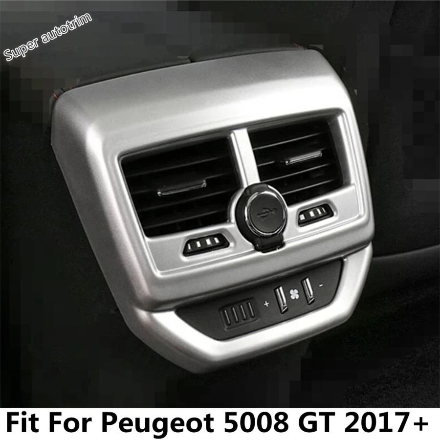 

Rear Armrest Box AC Air Conditioning Vent Outlet Frame Decoration Cover Trim Accessories Interior For Peugeot 5008 GT 2017 -2022