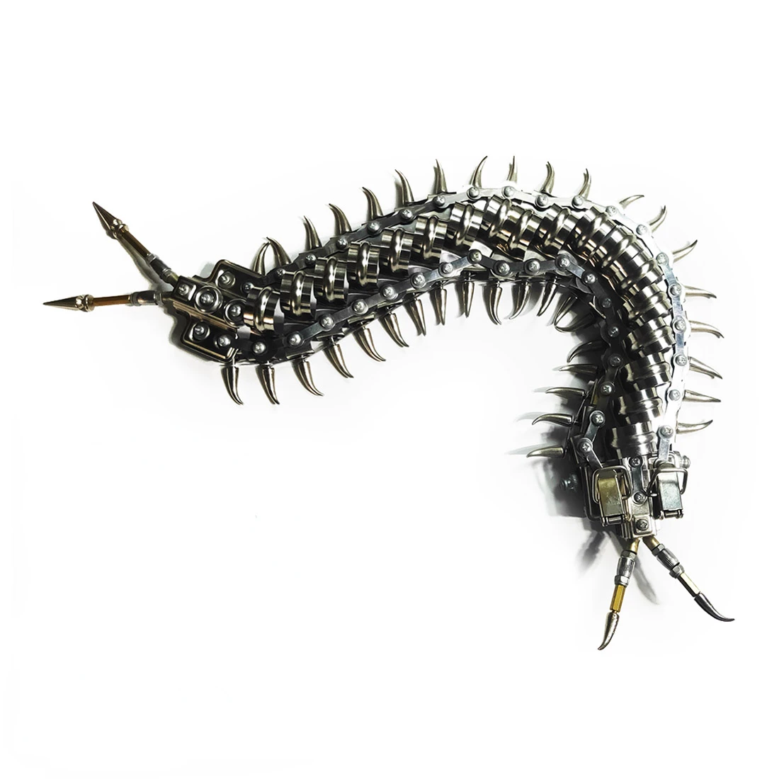 

DIY Movable Metal Centipede Model Kit Mechanical 3D Puzzle Model Kit Diy Assembly Toy for Kids Adults Creative Gift Silver