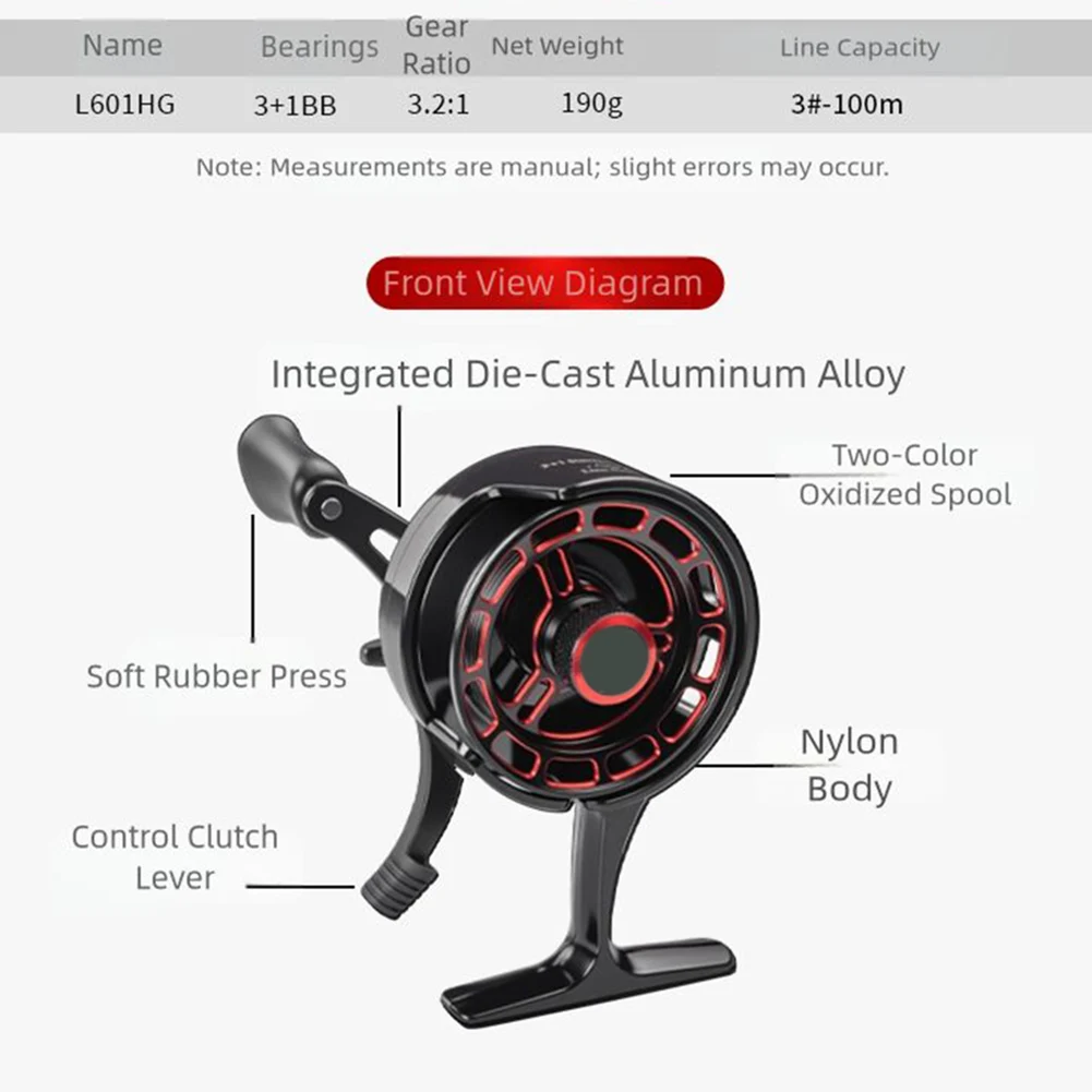

Катушка для зимней рыбалки из алюминиевого сплава с подшипниками 3 Plus 1BB и соотношением скорости 321 Конструкция с высокой ножкой Регулировка тонкой проволоки