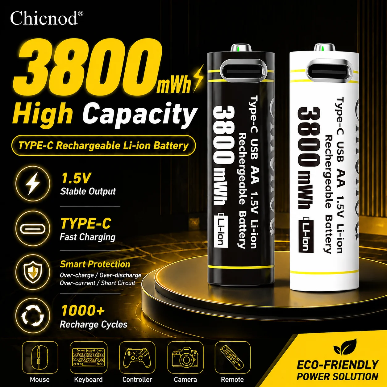Vape Battery 18650 - Chicnod AA AAA Rechargeable Lithium Battery