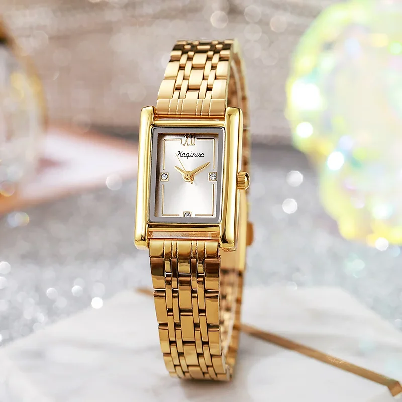 Marca de luxo strass quadrado dial relógio quartzo moda mulher pulseira aço relógio pulso dropshipping relogio montre femme
