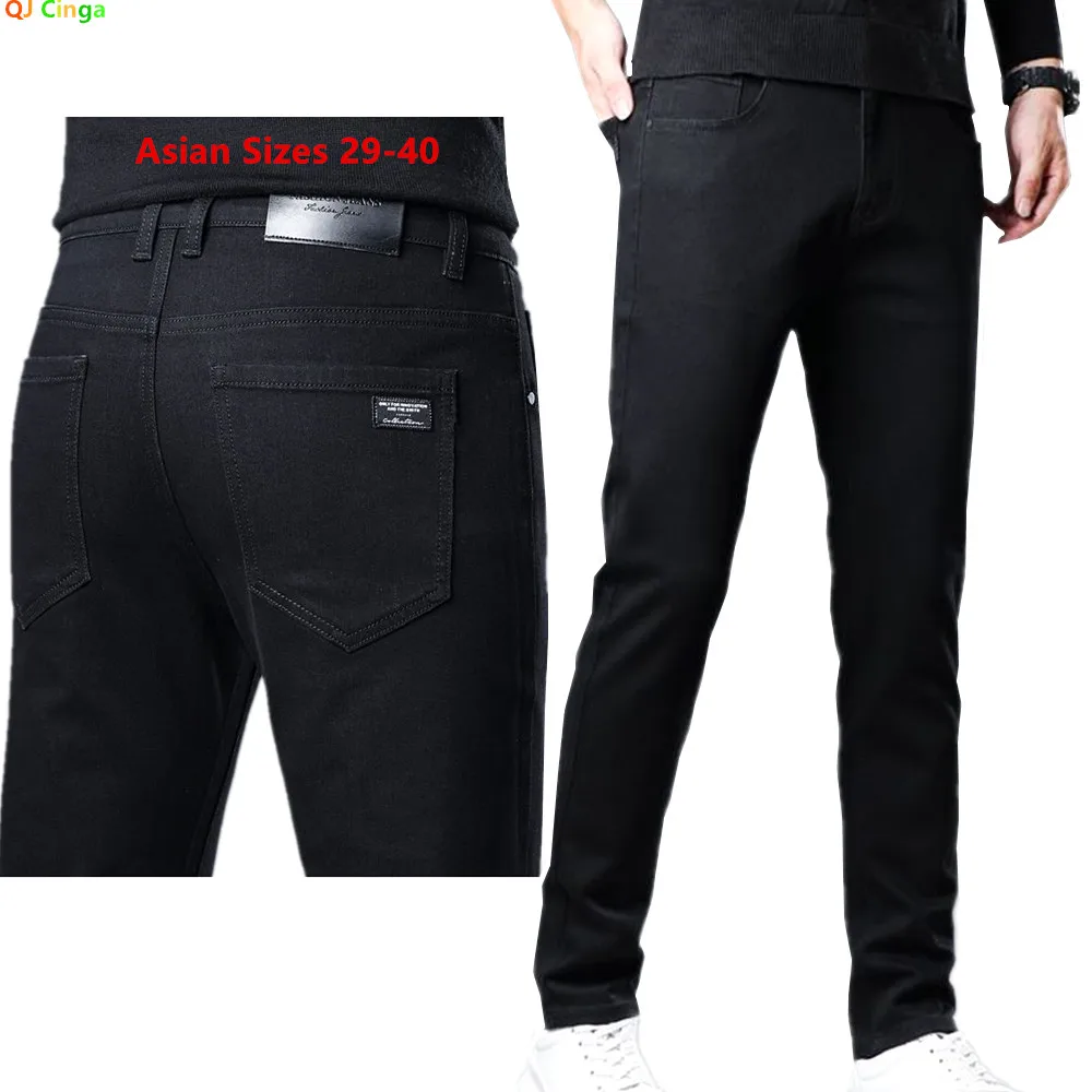 

Новинка весны 2026: Мужские черные джинсы, синие стрейч-брюки из денима, повседневные деловые брюки для шопинга, азиатские размеры 28-40.
