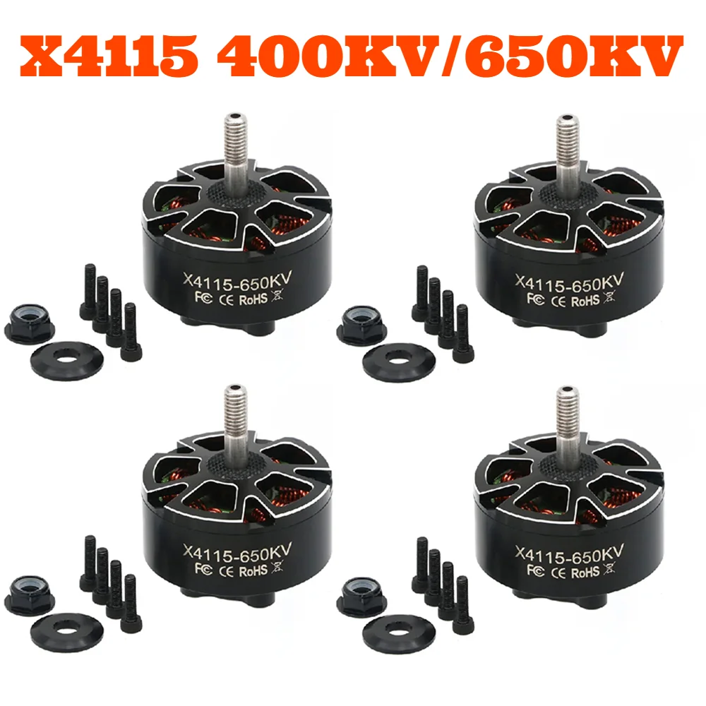 

4pcs/lot HOT NEW 4115 X4115 400KV / 650KV 3-8S Brushless Motor Compatible 13/15/16inch Propeller for FPV RC Racing Drone Parts