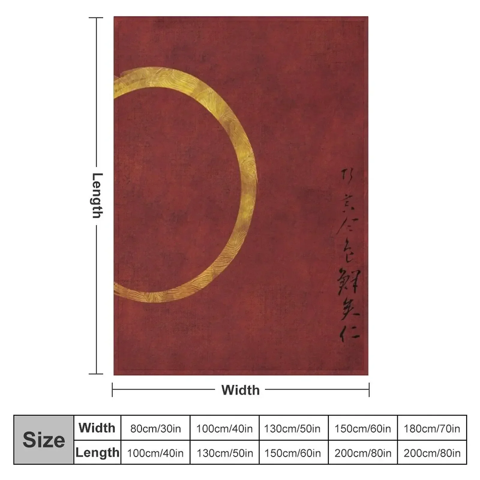 New Gold Enso with Japanese writing for the 5 natural elements Throw Blanket Tourist Blankets For Sofas For Sofa Thin Blankets