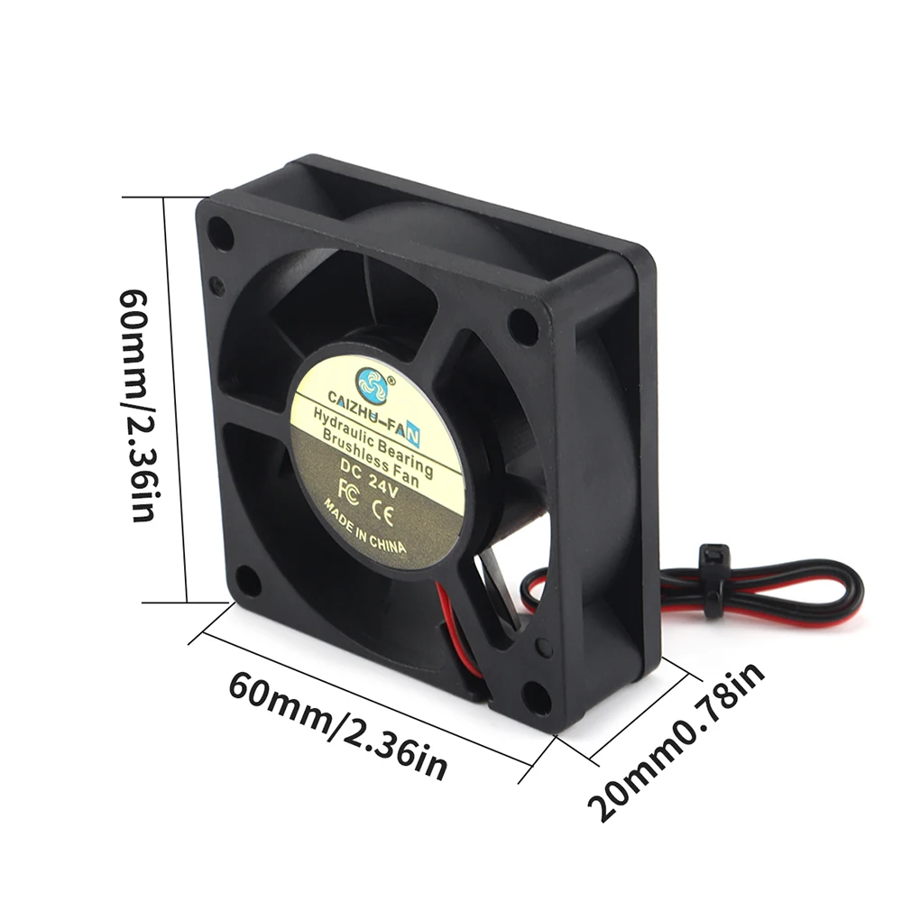 FYSETC 6020 Ventilador de resfriamento para Voron 2.4 R2 24V Exaustor hidráulico com rolamento sem escova Peças de impressora 3D