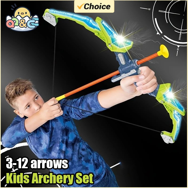 

Kids Archery Set Bow and Arrow Light-up Recurve for Kid Toy for 6-12 Years Old Boys Girls Hunting Shooting Toy Christmas Gift