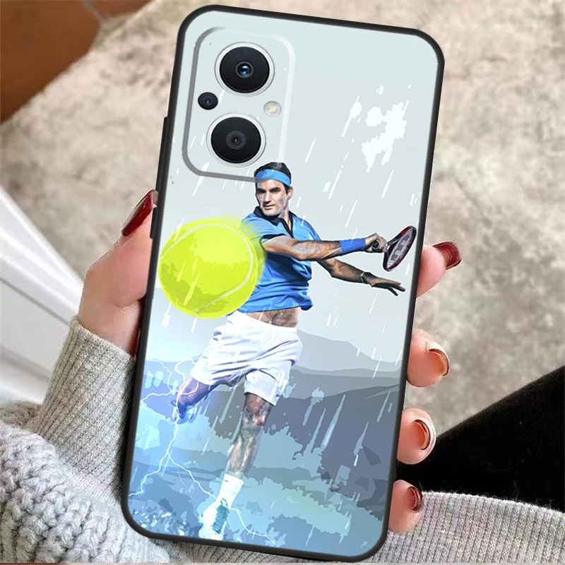 Tennis Roger Federer RF Case For OPPO Reno 8 7 Lite Reno 3 4 5 6 Lite 8T 4Z 5Z Find X5 X2 X3 Lite Neo X6 Pro Cover