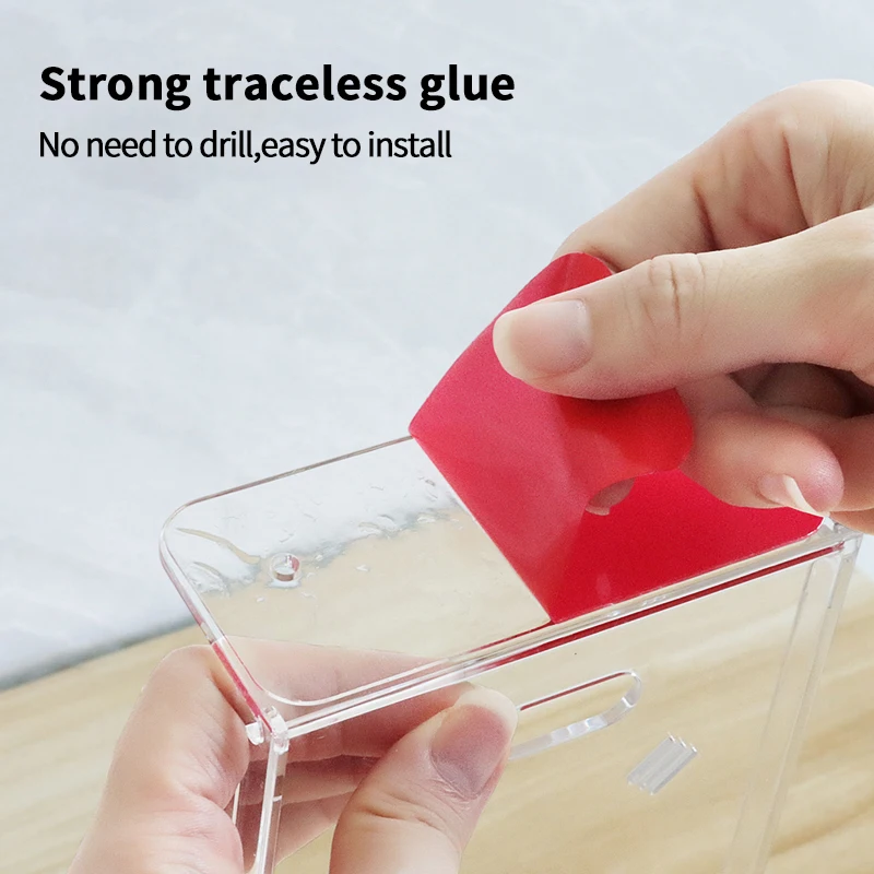 Mensola in plastica per montaggio a parete supporto trasparente per telefono mensola per montaggio su soggiorno piccola Plante bagno