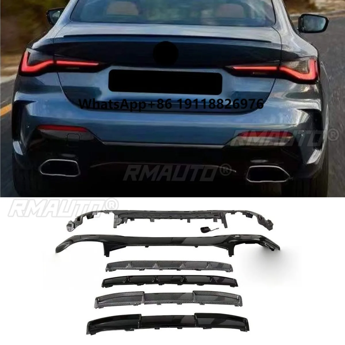 

Car Rear Bumper Spoiler Lip Diffuser Splitter Glossy Black Modification Part For 4 Series Convertible G22 2020+ Accessories