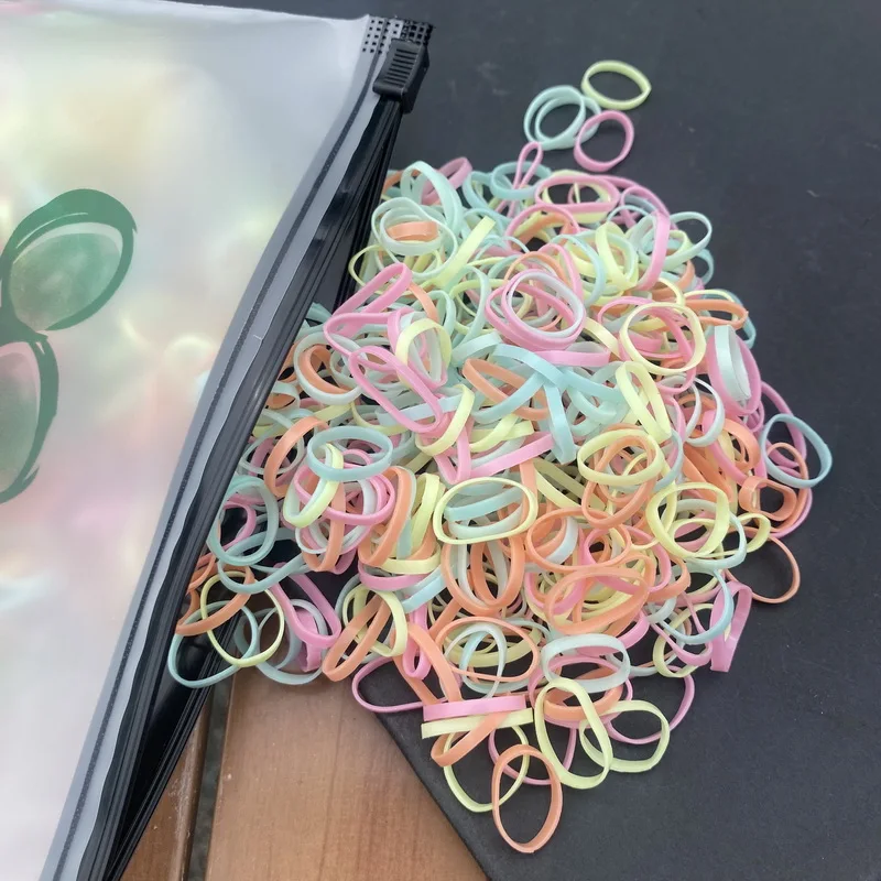 1000pcs/set Verdikte siliconen haar elastiekjes voor meisjes hoog elastiek haar haarelastiek baby klein loombandjes kinderen haa