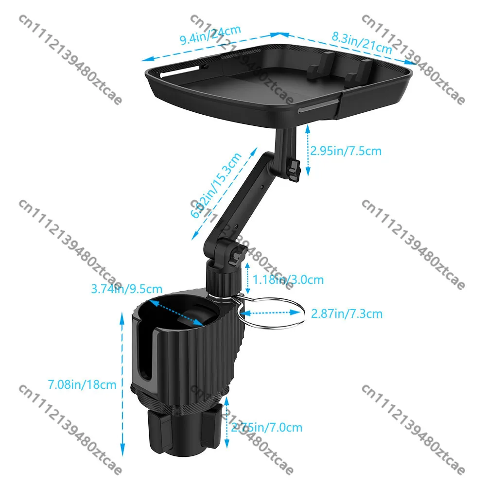 Multifunctional Car Folding Tray Bracket 360° Rotating Disk Adjustable Base Dining Table Drink Holder