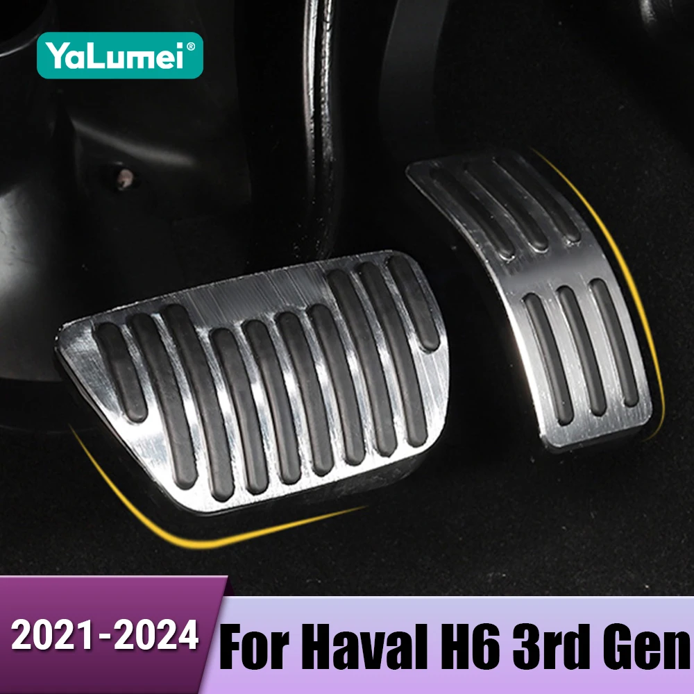 Aluminiumlegierung Auto Gaspedal Kraftstoff Gas Bremspedalabdeckung Rutschfeste Pads für Haval H6 3. Generation 2021 2022 2023 2024 GT DHT PHEV