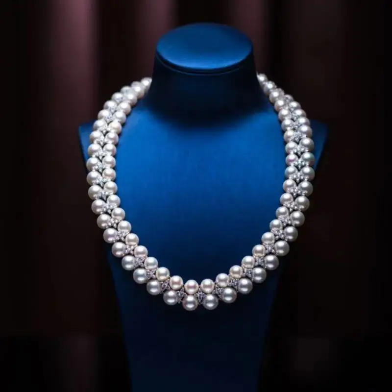 

925 sterling silver jewelry sets necklace woman Natural Pearls Jewelry earrings set genuine accessories elegant women's sets