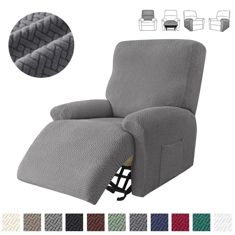 

1 Seater Jacquard Recliner Sofa Cover Ralax Lazy Boy Chair Covers Stretch Single Couch Slipcovers Non Slip Armchair Slipcovers