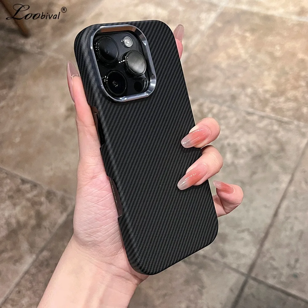 for Magsafe Matte Carbon Fiber Pattern Case for iPhone 17 16 15 14 Pro Max Hard PC Ultra Slim Shockp