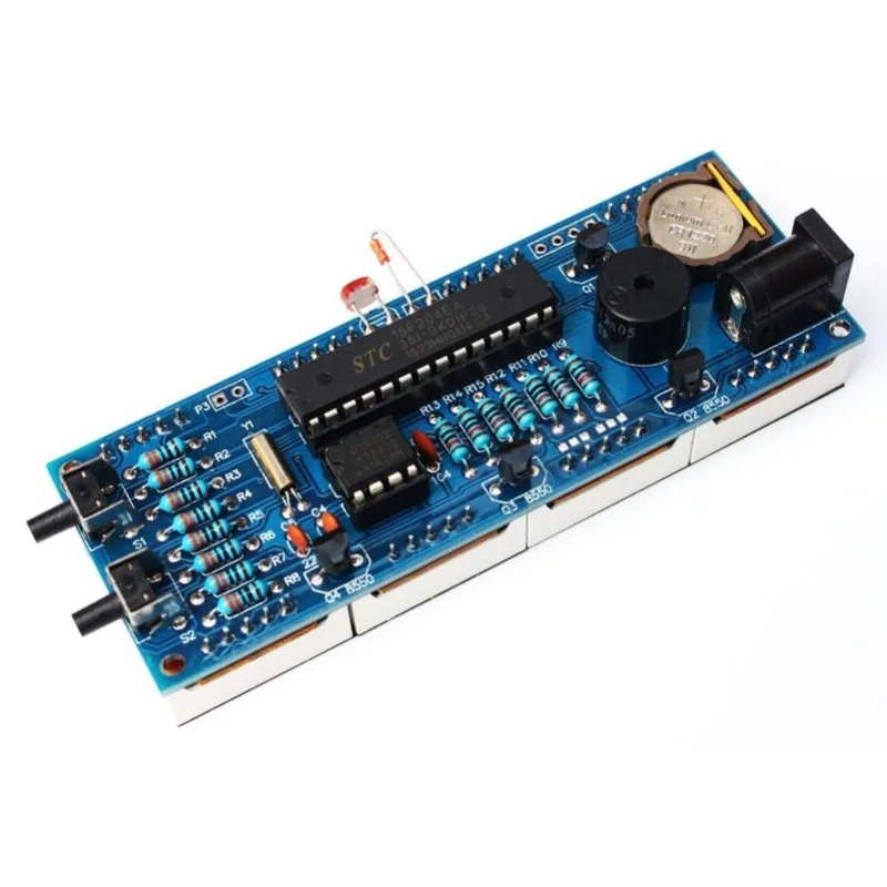 4-Digit DIY Digital LED Clock Kit Auto Display Time/Temperature Electronic DIY Kit Clock Blue/Green/White/Red