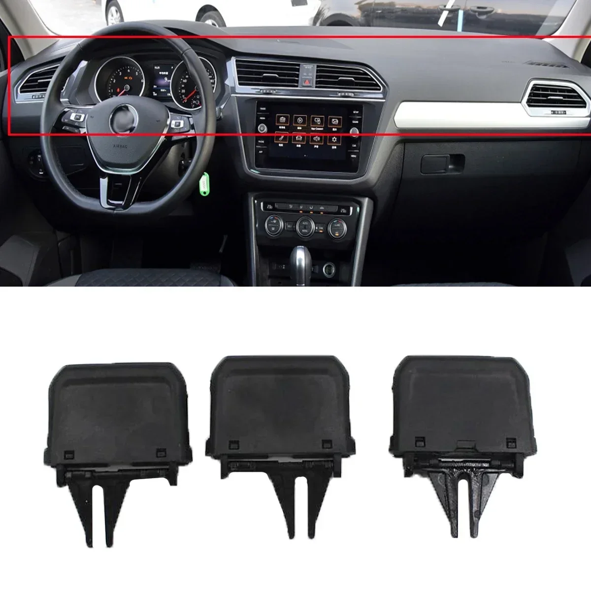 1/2/4/6pcs for VW Tiguan AD 2 MK2 Rline 2018 2019 2020 2021 2022 Dash AC Air Vent Outlet Grill Tab Adjust Clip Konb Accessories