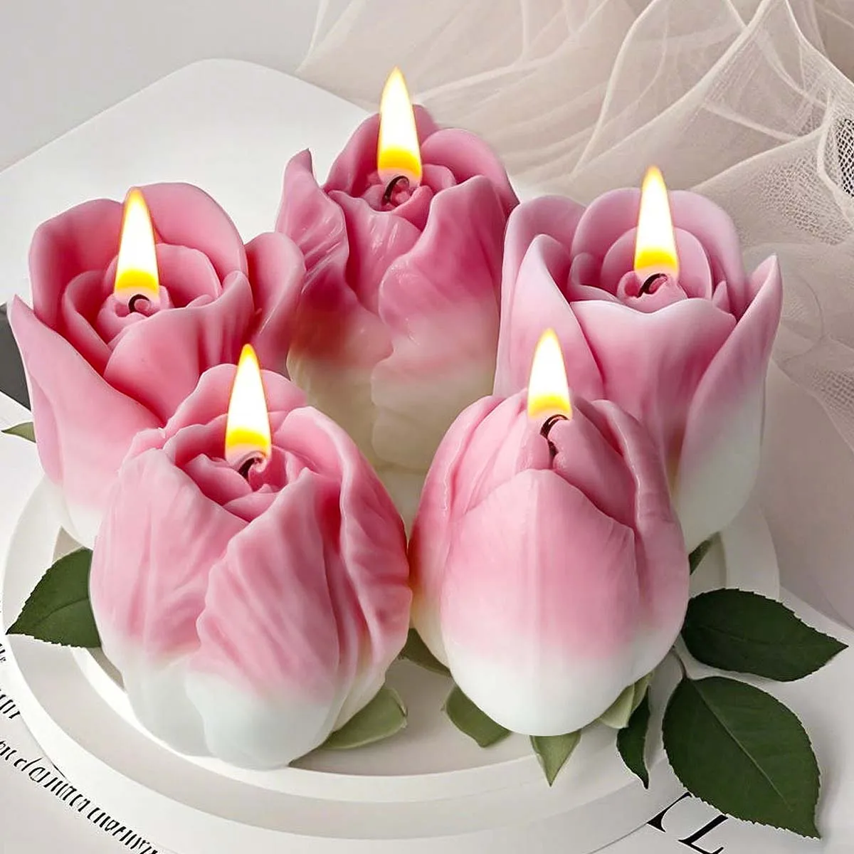 DIY Blumen Tulpe Silikonform handgemachte Duftkerze Gips Harz Formen hausgemachte Kekse Schokolade Süßigkeiten Backwerkzeug