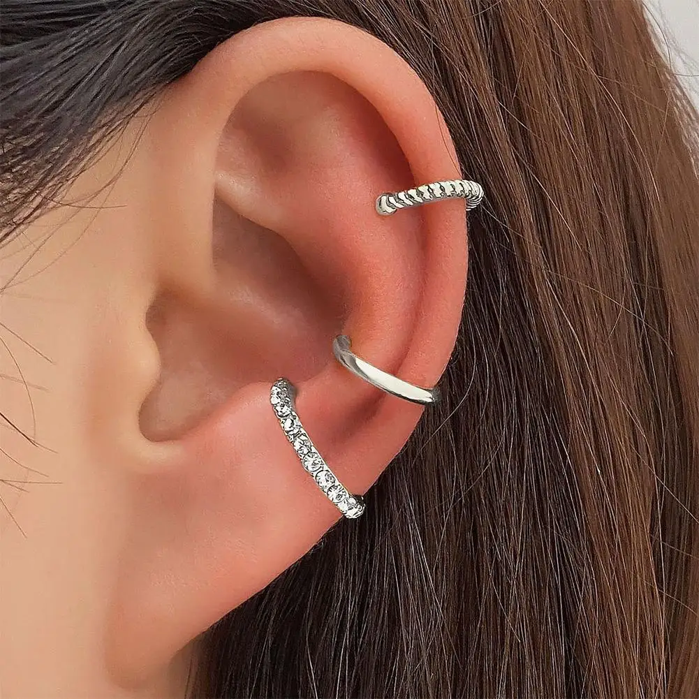 No Piercing Ear Cuff Earrings Set Stackable Chain Leaf Star Hollow Cartilage Ear Clips Fashion Minimalist Ear Jewelry For Women