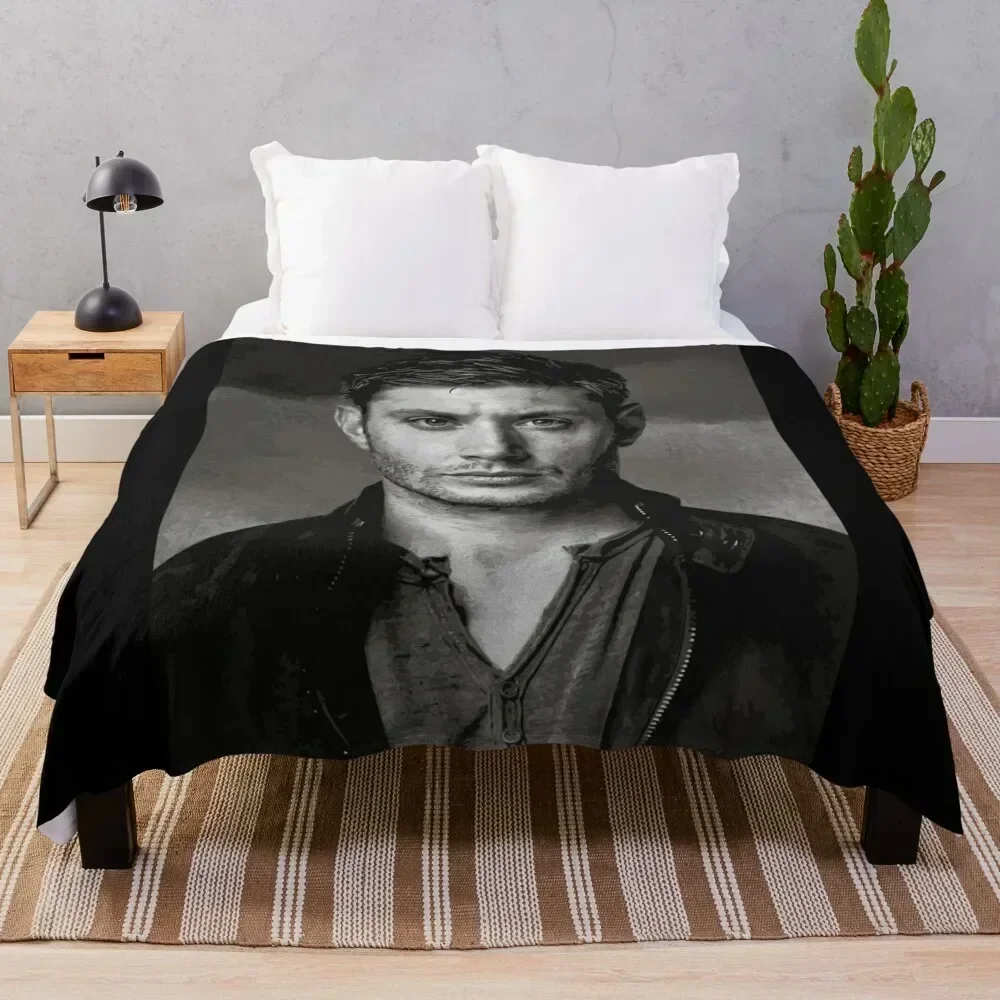 

portrait of dean winchester Throw Blanket Reusable Durable Soft Blanket for All Seasons