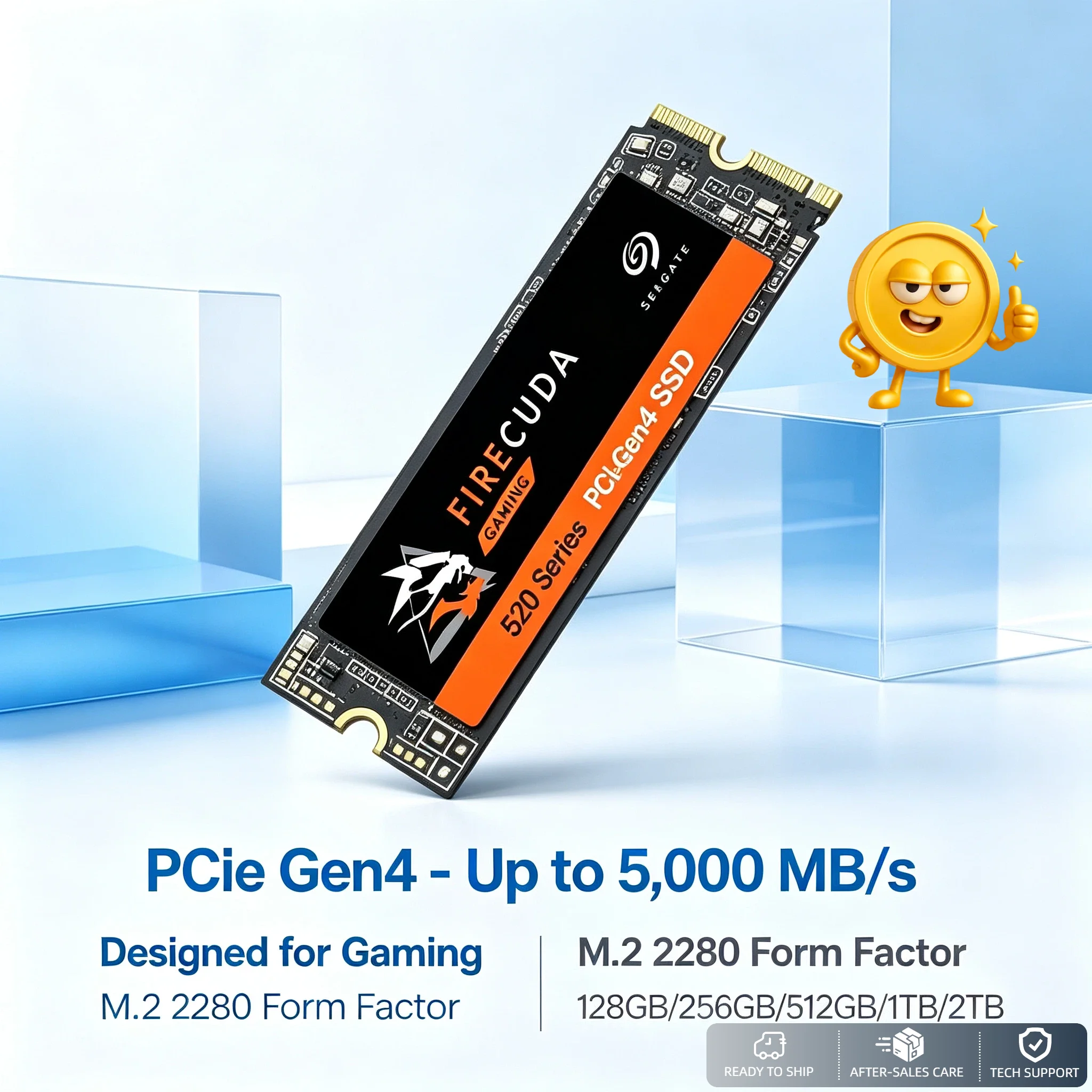 For Seagate Internal SSD 1TB 2TB 4TB 500GB NVMe PCIe Gen M.2 Solid State Drive for Desktop Laptop Pro Max