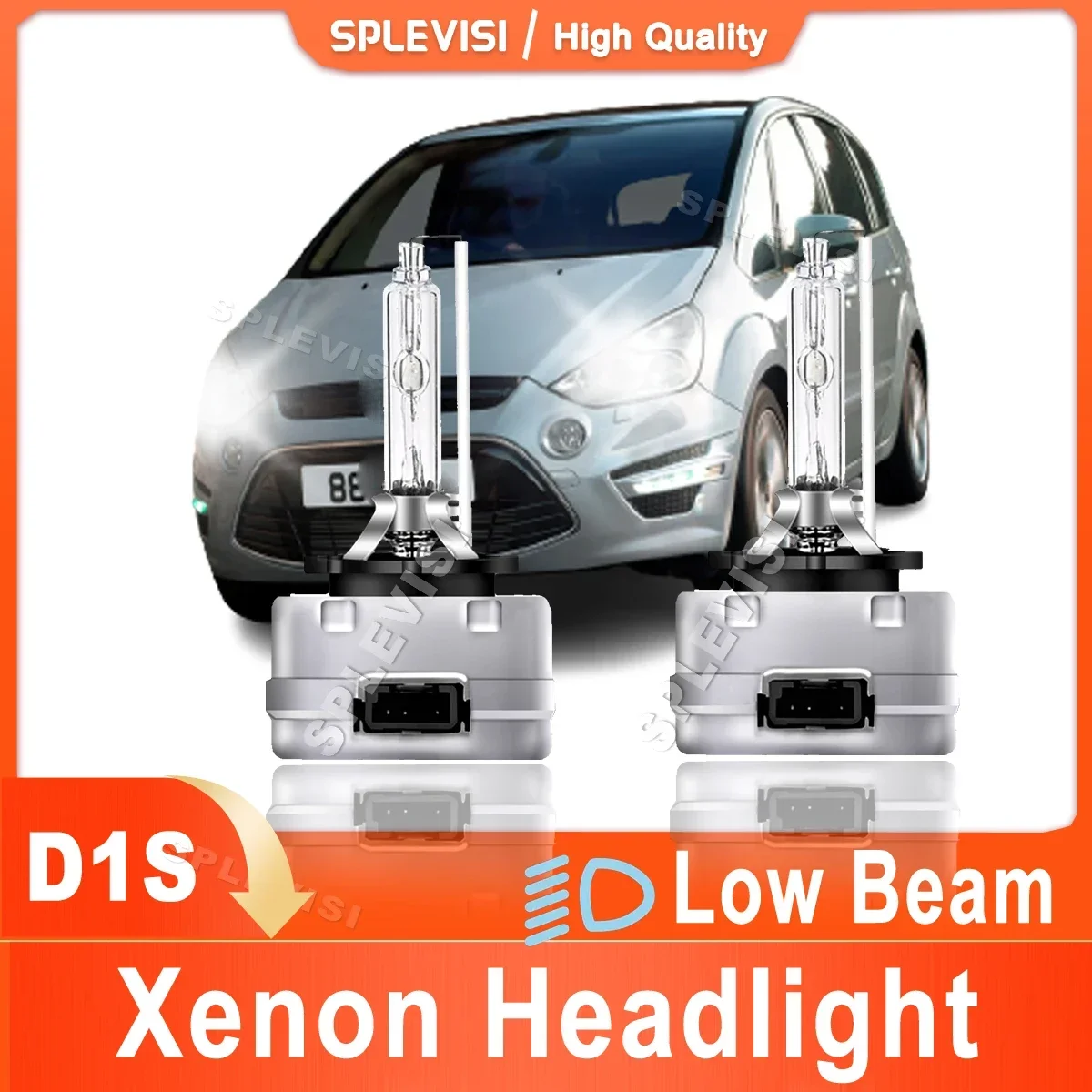 2Pcs Headlight Low Beam D1S Xenon Lamp HID Light Pure White Fit For Ford S-Max 2006 2007 2008 2009 2010 2011 2012 2013 2014