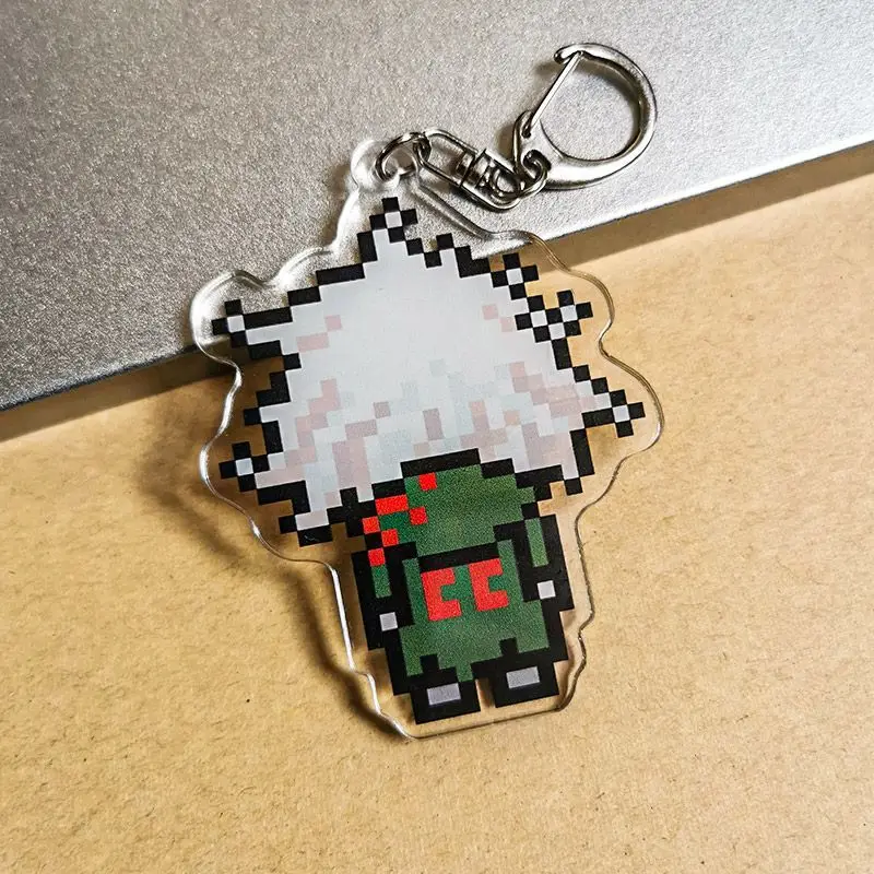 Hinata Hajime Nagito Komaeda Anime Keychain Danganronpa Pixel Style Acrylic Key Chain Woman Kawaii Bag Pendent Decor Accessories