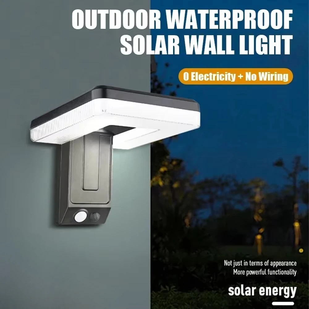 LED 120 Grad faltbare Solar wiederaufladbare Licht Außenwandleuchte wasserdicht Bewegungsmelder 3 Modi Straßenlaterne Gartendekoration