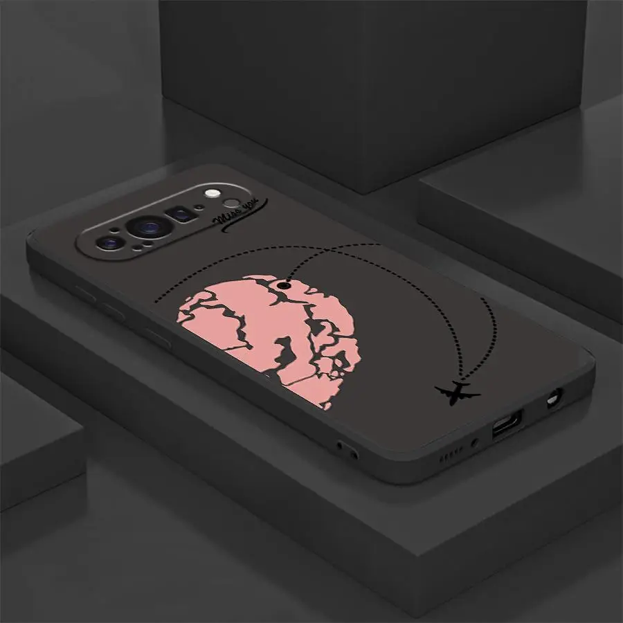 حافظة هاتف لهاتف جوجل بيكسل 10 9 برو XL 7a 8a 6 7 8 Pro 6a 9a غطاء ناعم للزوجين نمط الأرض