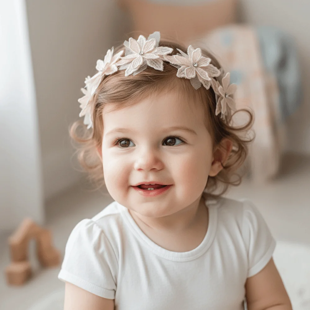 

Handmade Toddler Headbands Flower Design Princess Style Hairbands Korean Style Headband Headwear
