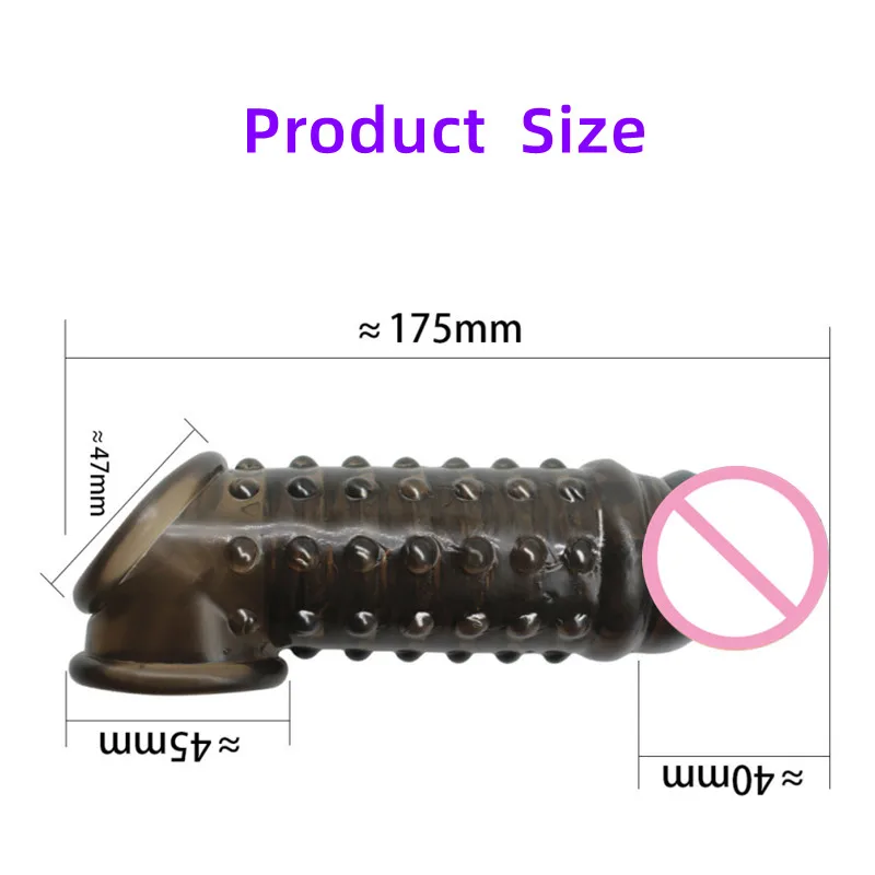 Soft Penis Sleeve Cock Ring Reusable Penis Condoms Dick Silicone Glans Cover Enlargement Sex Toys For Couples Penis Ring