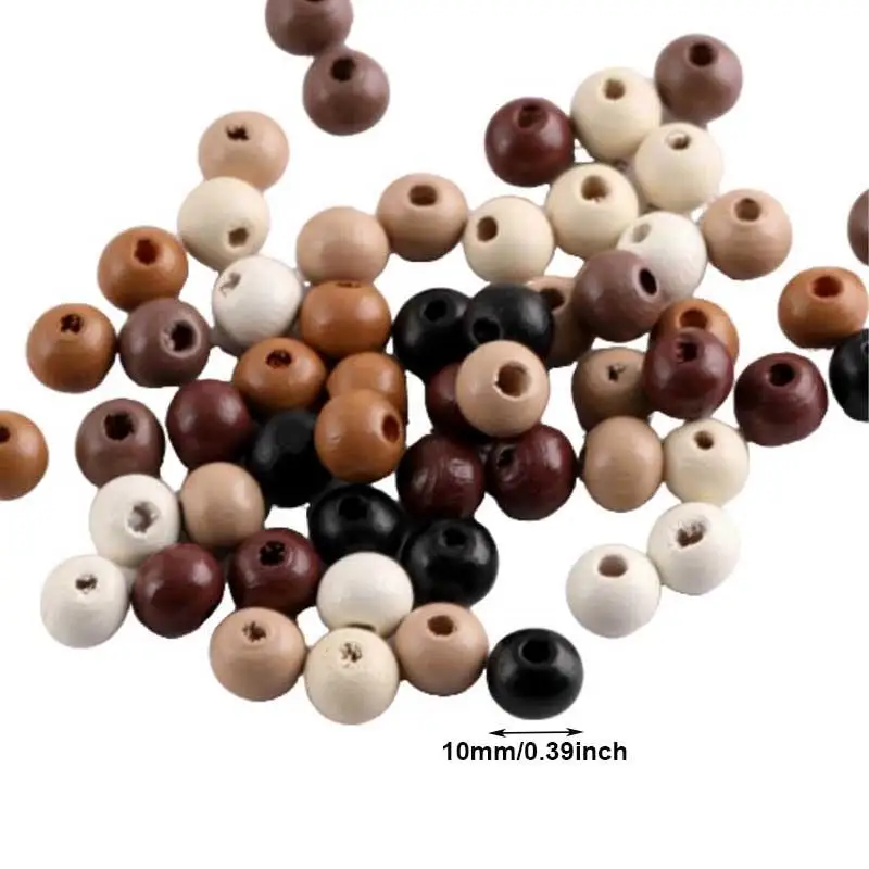 100~300pcs Colorful Wood Beads 8-16mm Natural Rustic Spacer Beads for DIY Jewelry Craft Making Handmade Polished