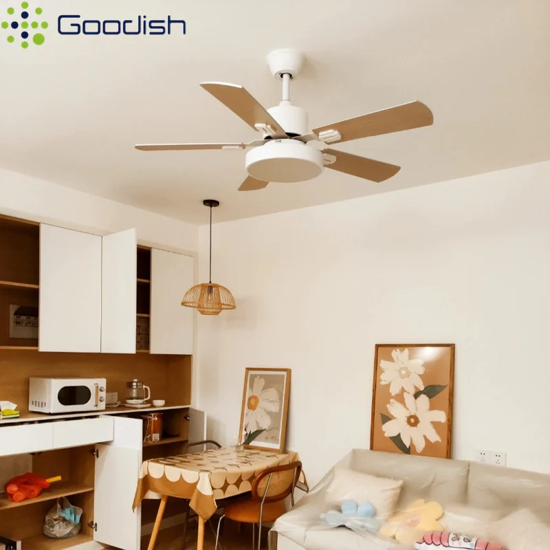 Modern Nordic Led Ceiling Fans with Lights Home Remote Control Strong Wind with Art Focus Lamps for Living Dining Room With Fan