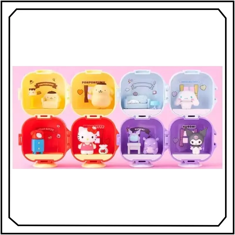 

Hello Kitty Gashapon Kuromi Trendy Play Delicate Fashion Desktop Ornament Anime Model Action Figures Model Kids Toy