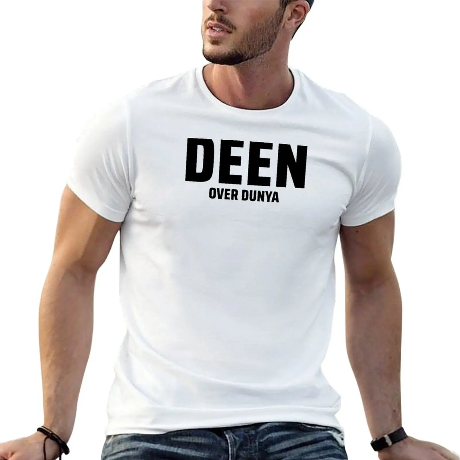 

over shirts islamic funny 2 quotes deen shirts cotton for t cotton art t man T-Shirt man dunya