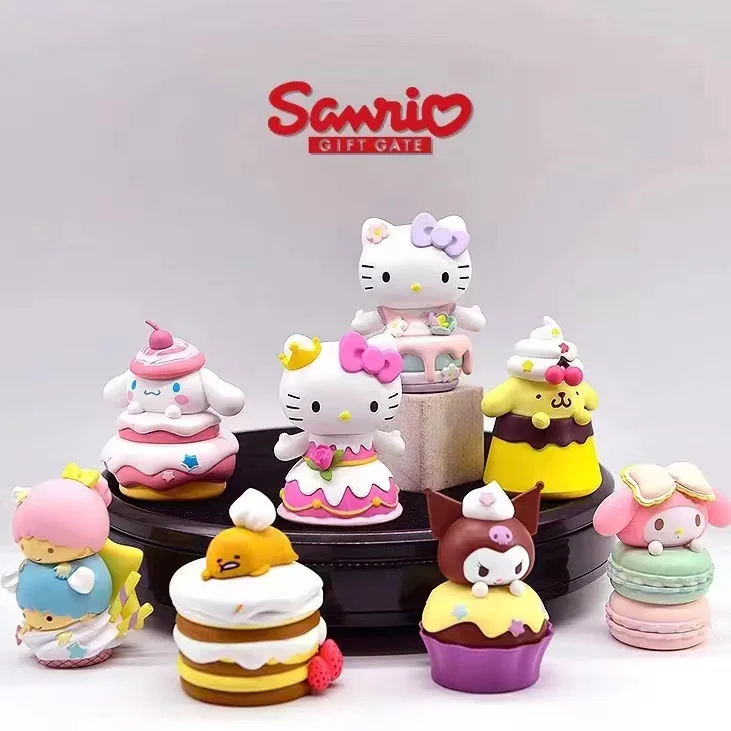 

Аниме Sanrio Kuromi Cinnamoroll моя мелодия мультфильм торт серия фигурки модель игрушка Коллекция украшения кукла подарок на день рождения