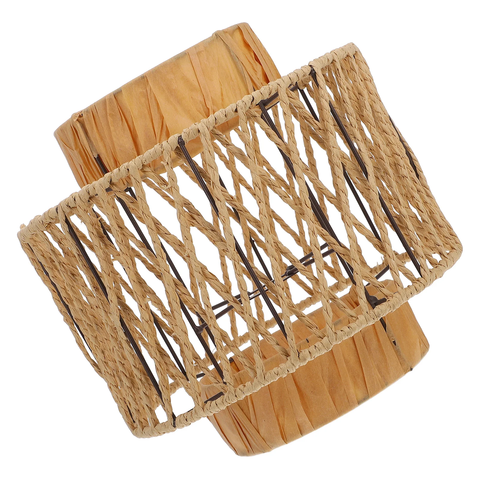 

Bohemian Woven Lamp Shade Paper Rope Lampshade Handwoven Rustic Pendant Ceiling Light Cover Indoor Woven Lamp Shade