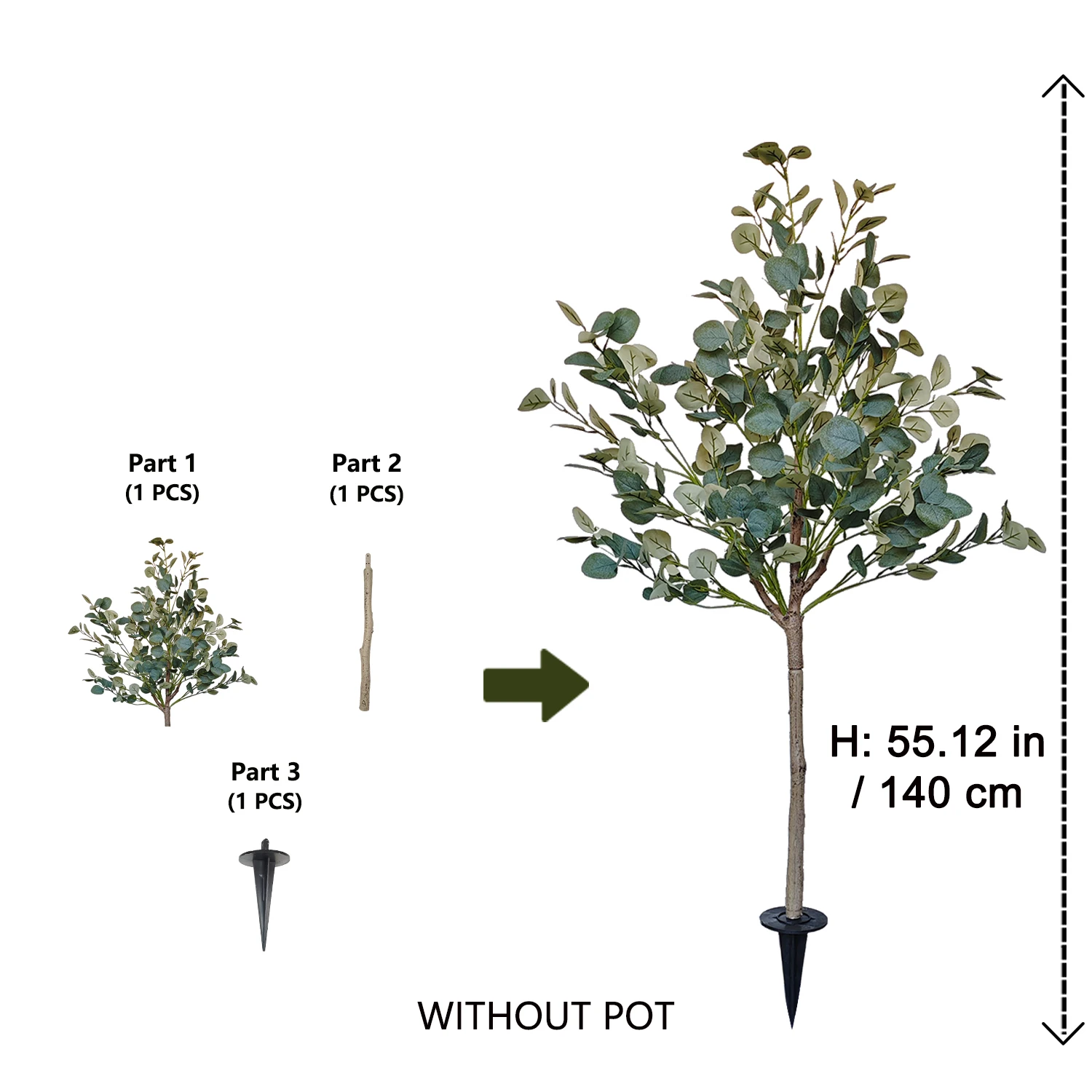 ต้นยูคาลิปตัสเทียมสูง 140 ซม.  - Ficus Lyrata Tree บทวิจารณ์และราคา