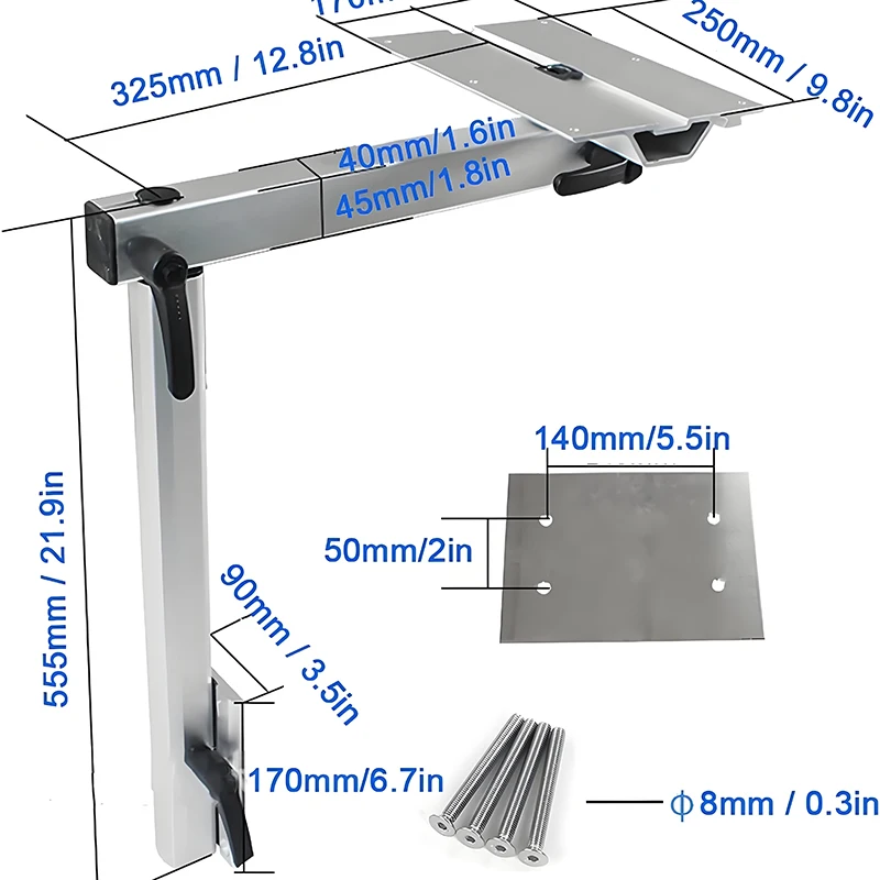 Rotating Detachable Table Legs for RV Yacht Vehicle Tools with Pull-Out Table Frame