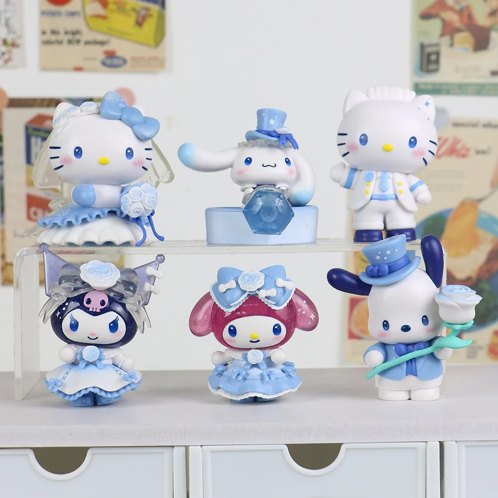 Romantic Wedding Series Blind Box Figurines Cute Couple Dolls Desktop Ornaments Trendy Collectible Model Toy Home Decor Gift view 2