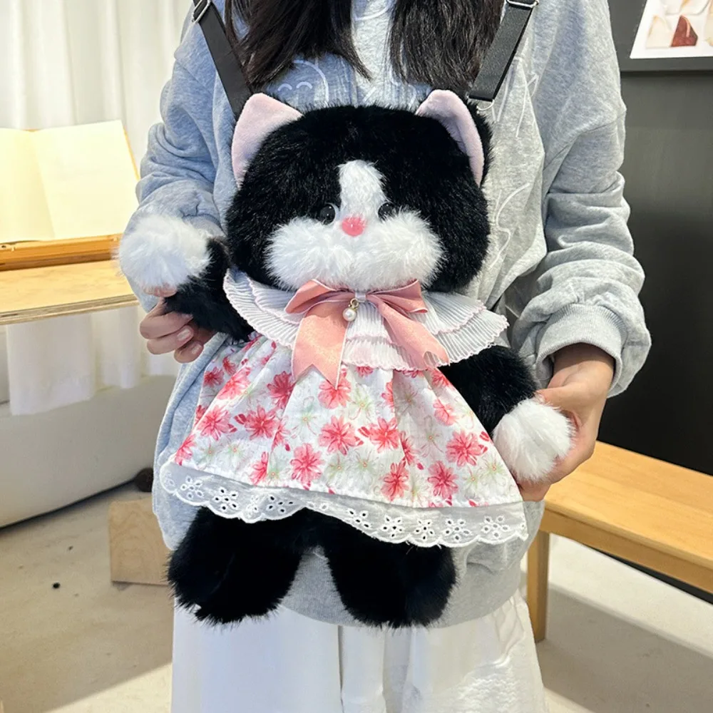 

Kawaii Cat плюшевый рюкзак милый котенок мягкая кукла мягкая пушистая плюшевая игрушка школьная сумка для девочек женщин подарки на день рождения и Рождество