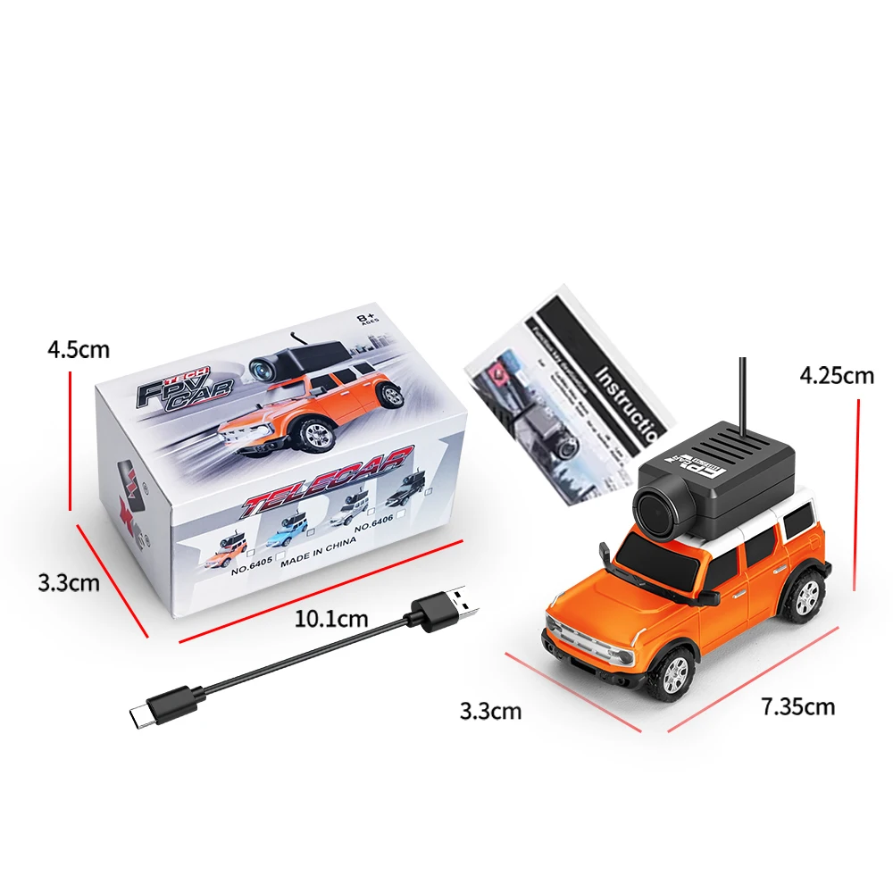 WLtoys RC Cars 1:64 Mini 6405 Cámara HD Coche de carreras 120 °   Control dual gran angular 2.4G 720P