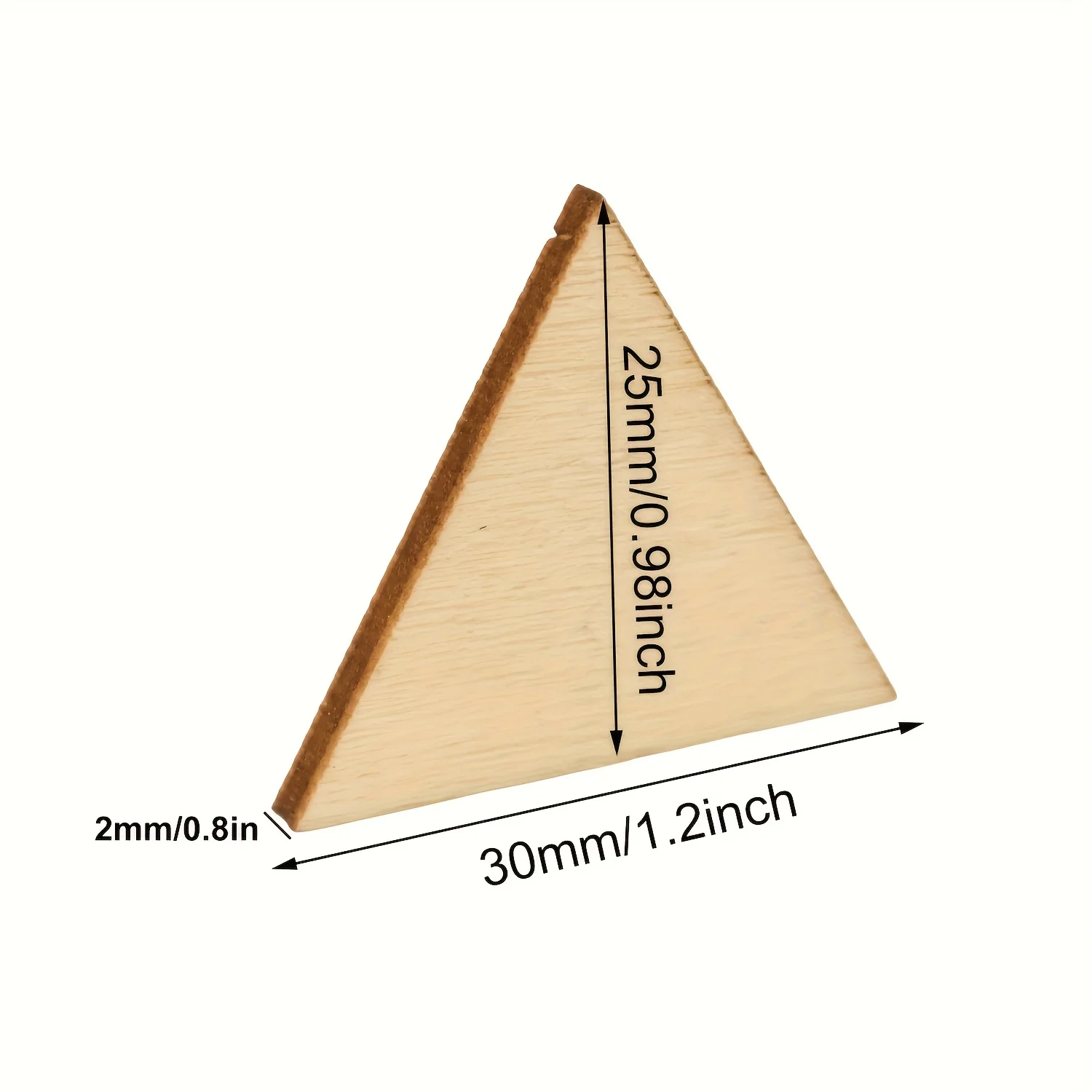 Unfinished 3cm triangular wooden pieces, 120/240 pieces available, suitable for crafts, DIY projects, weddings, Valentine's Day.