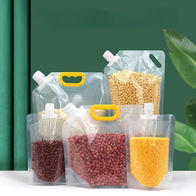 Grains Storage Packaging Bag Rice Dispenser Insect Proof Food Storage Sealed Bag Bean Container Kitchen Organizer with Nozzle