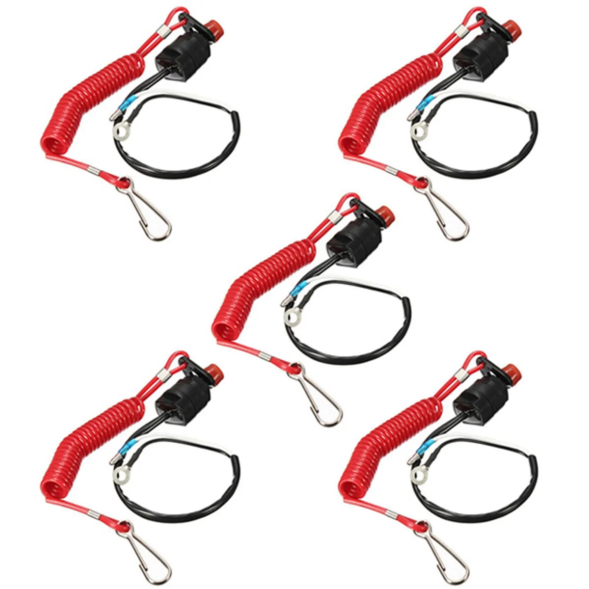 5X Boat Motor Emergency Kill Stop Switch for Yamaha /Tohatsu Outboard Stop Kill Switch Cut Off Switches